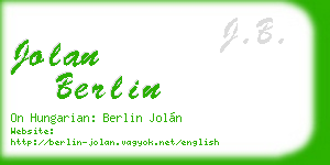 jolan berlin business card